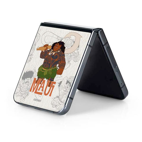 Disney Princess Moana Maui Pattern Galaxy Z Flip5 5G Skin